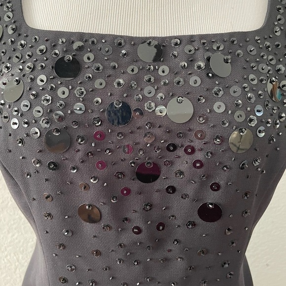 Vintage 90’s Sequin Liz Claiborne Crepe Cocktail Dress - Picture 2 of 11